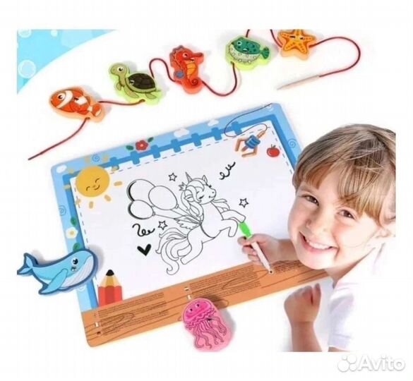 Развивающие игрушки, рыбалка, шнуровка, вкладыши