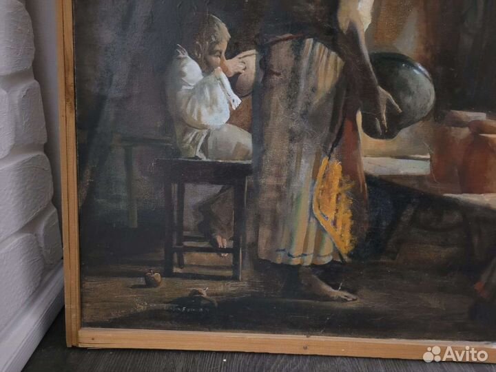 Старинная картина холст, масло