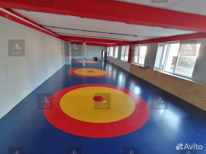 Борцовский ковер 10х10 трехцветный люверсы