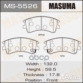 Колодки дисковые masuma, AN-719WK, NP5007, P4 M