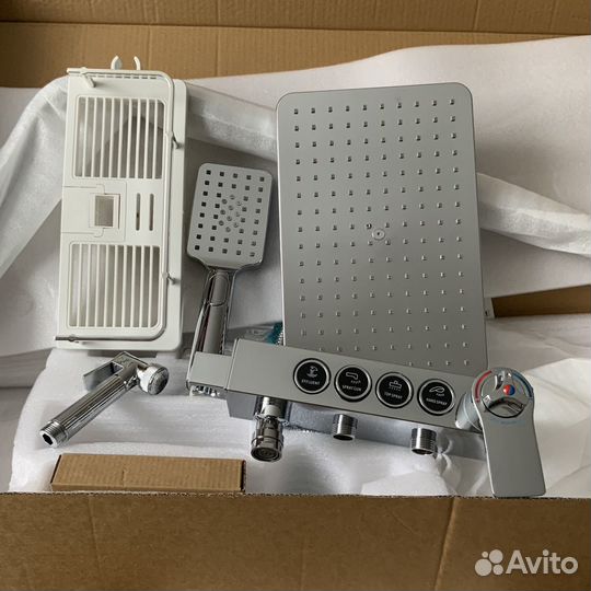 Душевая система с тропическим душем 4в1 термостат