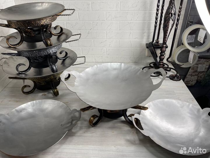 Садж из нержавейки вырезные ручки