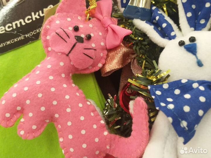 Кролики и коты-символы года.Ручная работа