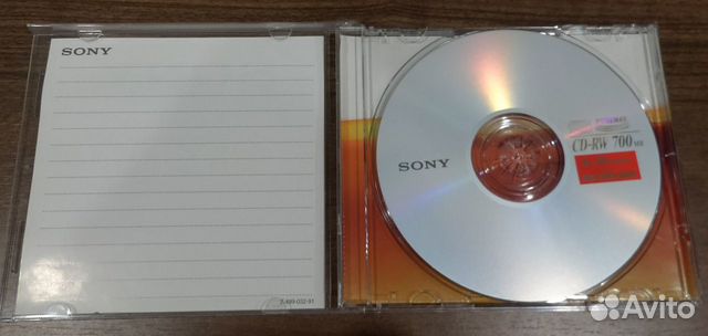 Диски для записи Sony CD-RW (упаковка 5 штук)