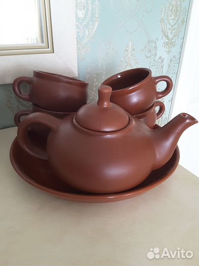 Чайник+4чашки(Борисовская керамика)