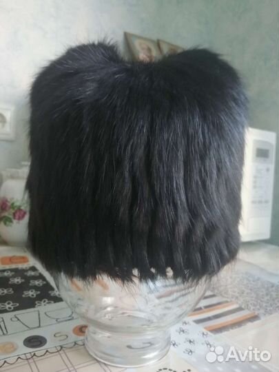 Шапка из вязаной норки