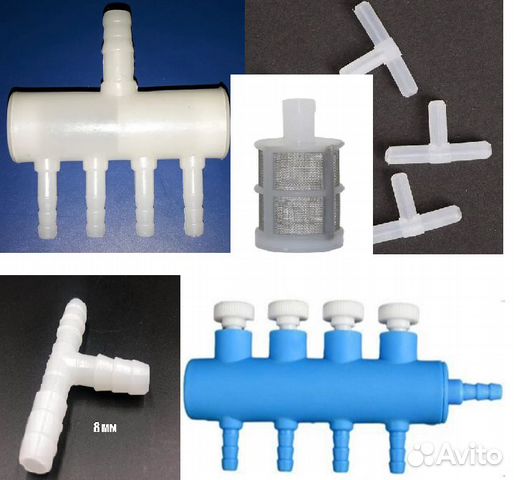 Делители, Тройники, Фильтры 4мм 8мм аквариумные