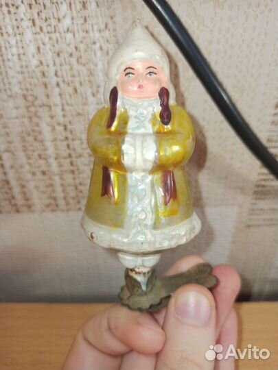 Машенька, елочная игрушка СССР на прищепке