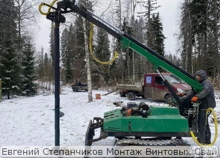Винтовой фундамент установка