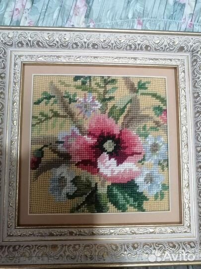 Картина вышивка шерстью