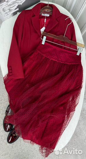 Костюм двойка с юбкой cristian dior