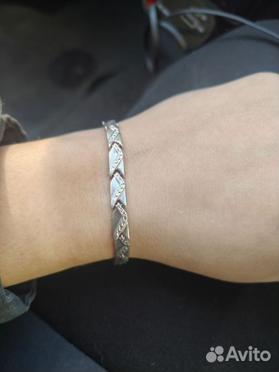 Серебряный браслет Ролекс с родированием