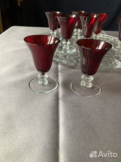 Рюмка лафитник рубиновое стекло гхз