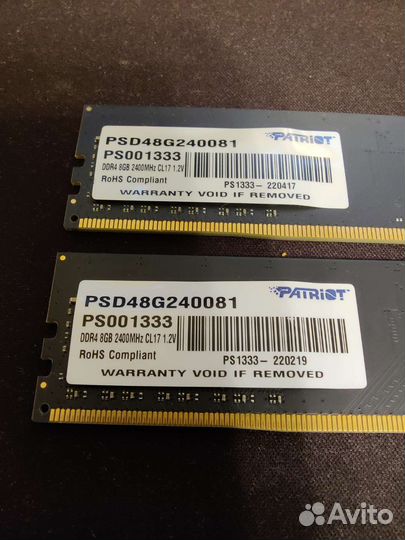 Ddr4 Patriot 2400 mgz 2*8gb 320016c