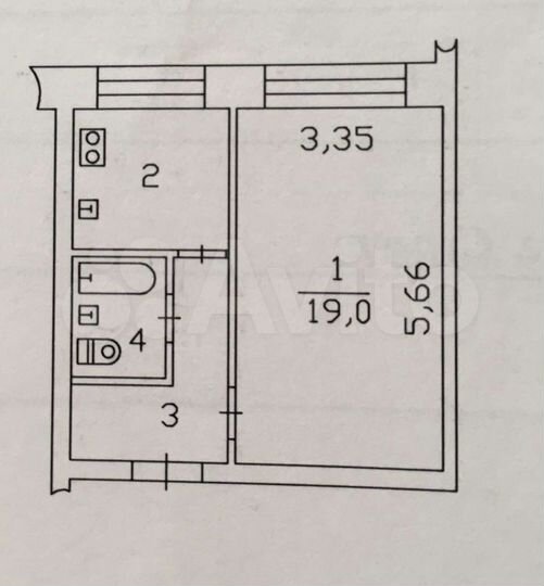 1-к. квартира, 33 м², 9/9 эт.