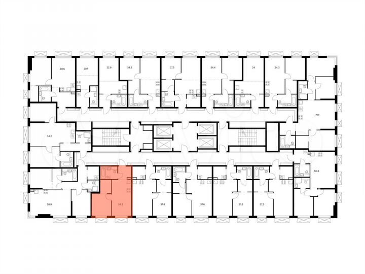 1-к. квартира, 33,3 м², 23/30 эт.