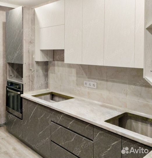 Кухня угловая 215х341 фартуком со сборкой