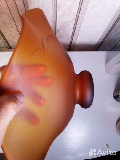 Вазы цветное стекло позолота роспись Богемия