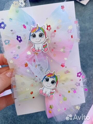 Бантики ручной работы Единорог