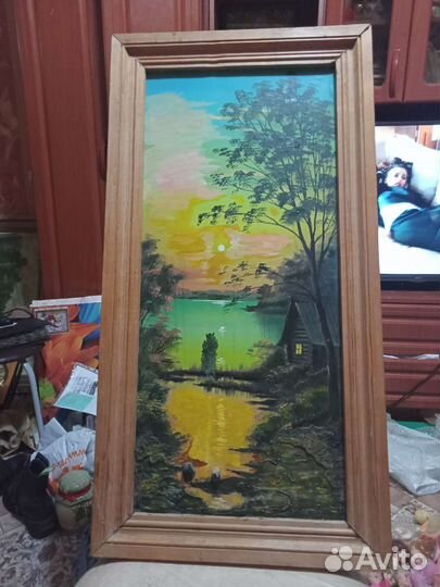 Картина маслом СССР винтаж,Пейзаж