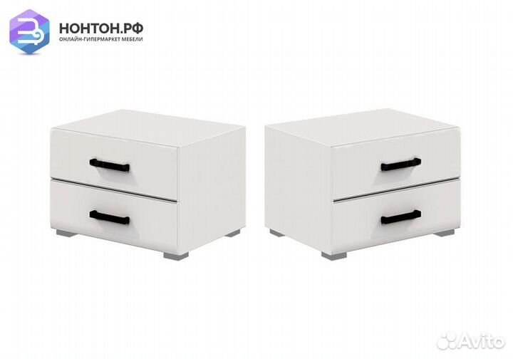 Комплект прикроватных тумб Нэнси NEW белый глянец