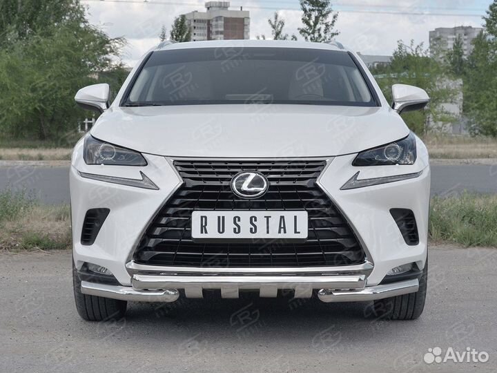 Lexus NX 300 2017- Защита переднего бампера+клыки
