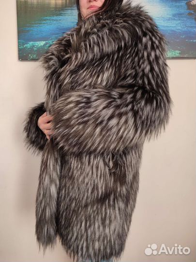 Шуба чернобурка