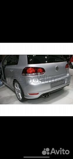 Диффузор на задний бампер Гольф 6(Blek edihon)