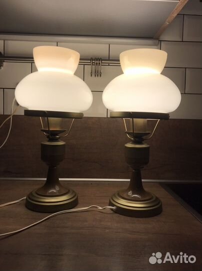 Настольная лампа СССР винтаж пара Бронь