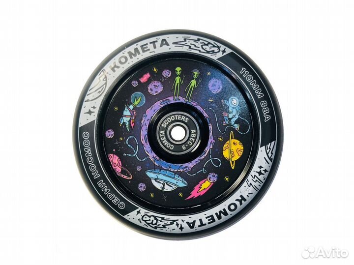 Колесо Комета Планета Черный / Черный 110 мм