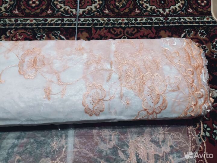 Тюль микросетка органза с вышивкой