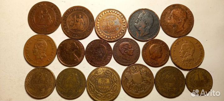 Старинные монеты Италии,Франции,колонии.;Экзотика