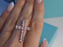 Подвеска кулон крестик в стиле Tiffany цв серебро