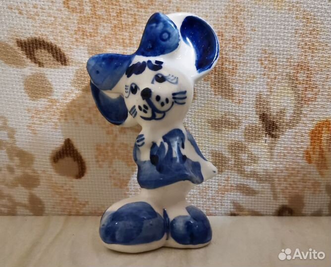 Гжель фигурка мышка