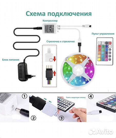 Светодиоидная лента 5 метров, новая