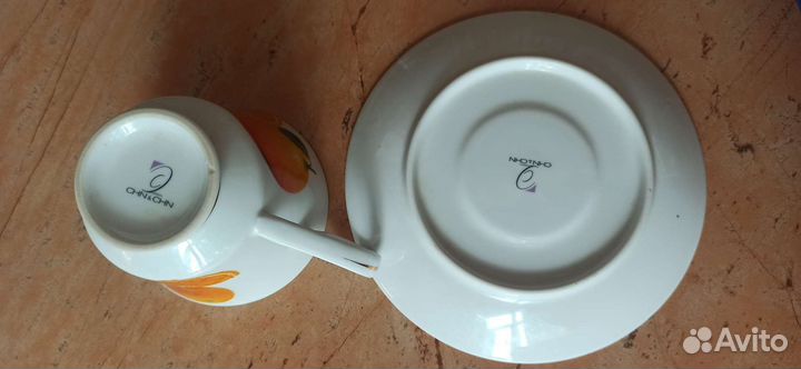 Чашка с блюдцем фарфор