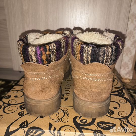 Зимние ботинки женские замшевые 37 р-р