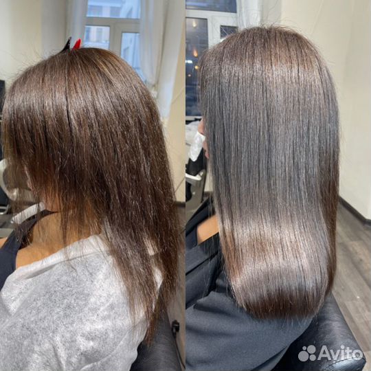 Наращивание волос, снятие волос, кератиновое выпря