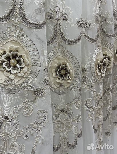 Роскошный тюль 3Д на отрез Турция новый