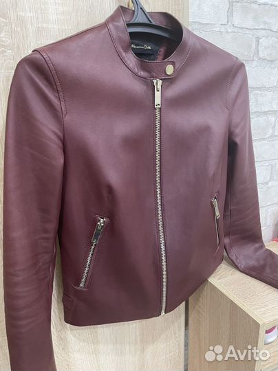 Massimo dutti кожаная куртка xs
