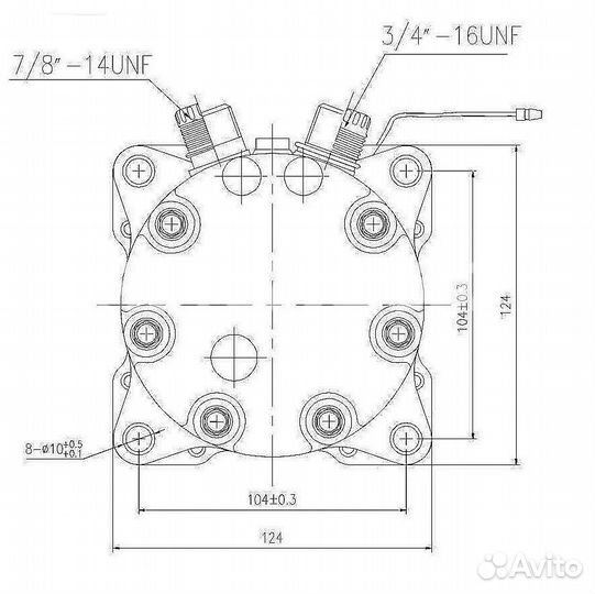 Компрессор 7H15, 24V, A2, JE (вертикальные выходы)