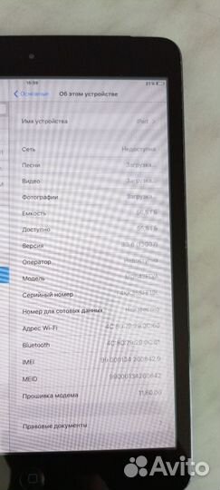 iPad mini wifi+ cellular 64gb