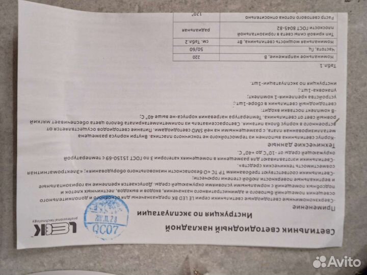 Светодиодный светильник накладной