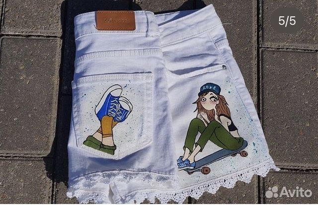 Шорты ZaraKids с ручной росписью