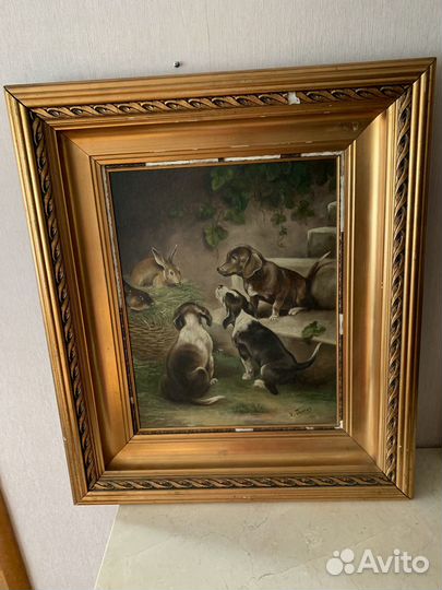 Картина старинная большая Голландия Европа