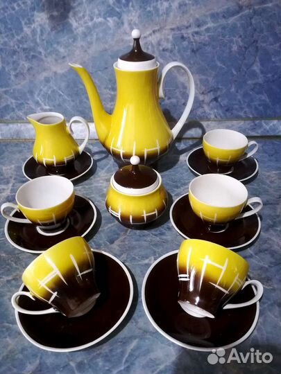 Сервиз кофейный ГДР костяной фарфор