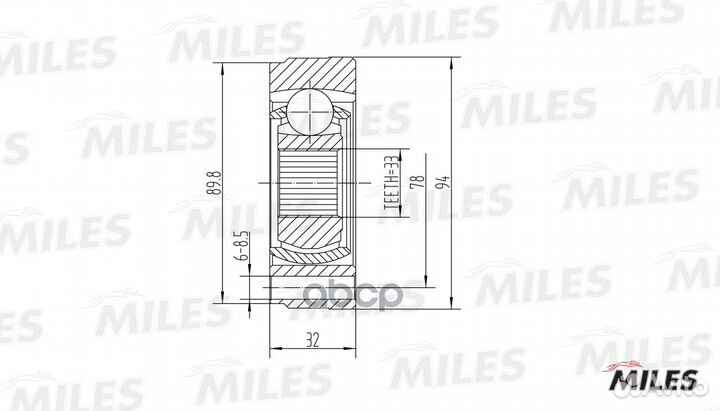 ШРУС audi 80/100/VW G2/G3/passat 1.3-1.8 72-94