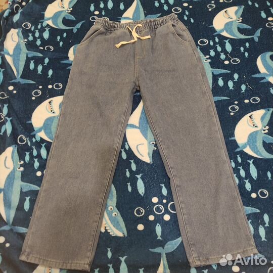 Джинсы широкие утеплённые