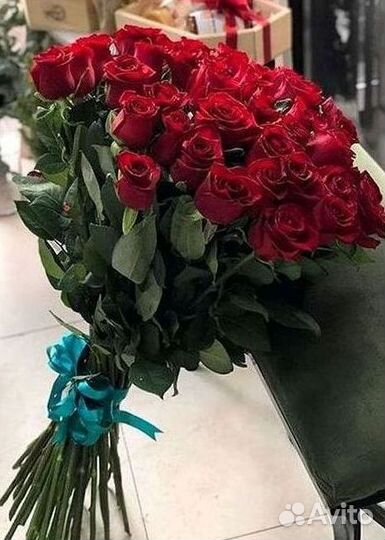Розы высокие Доставка цветов