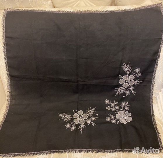 Платок большой шарф тонкая шерсть Винтаж Япония